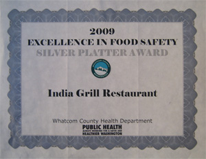 Indian Restaurant | Excellence in Food Safety Award